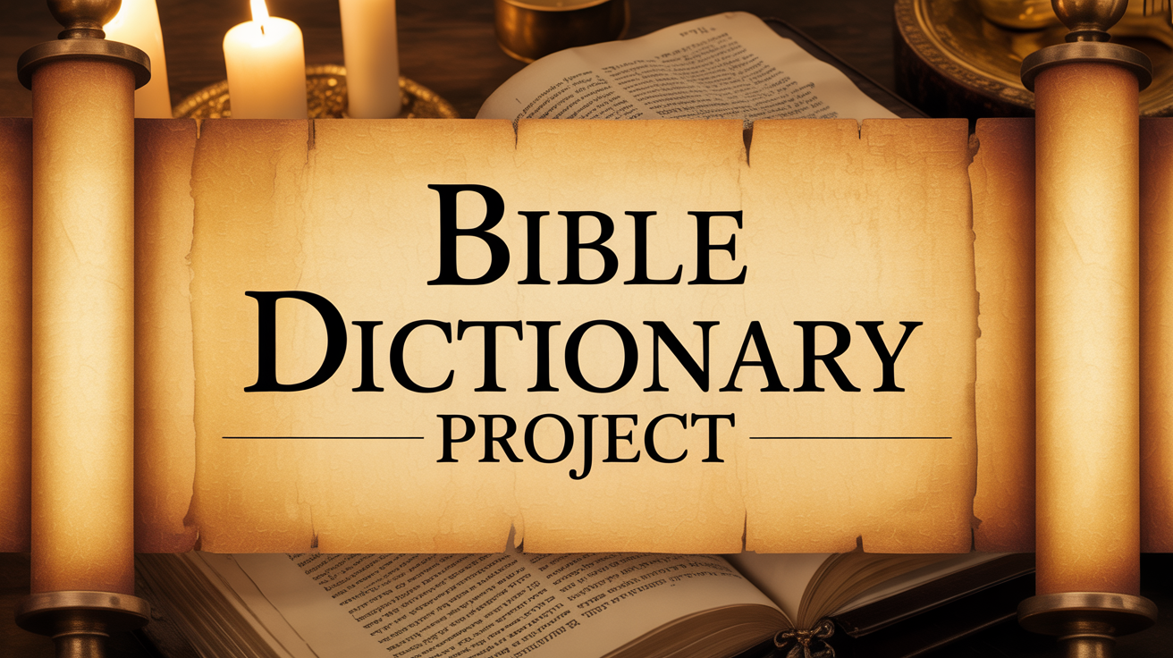 Bible Dictionary Project - Ancient scroll with biblical text and candles
